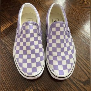Vans checkered slip ons - 6.5 purple